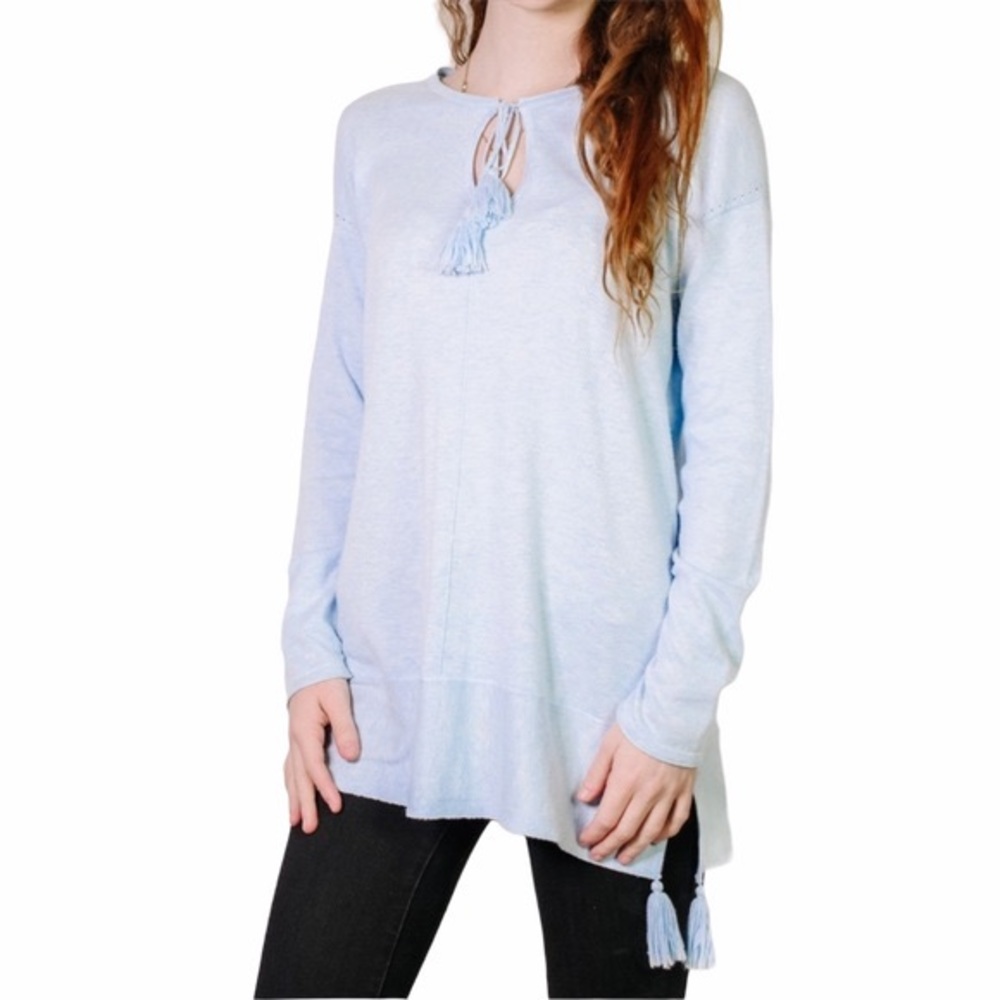 Lilly Pulitzer Baby Blue Tassel Sweater